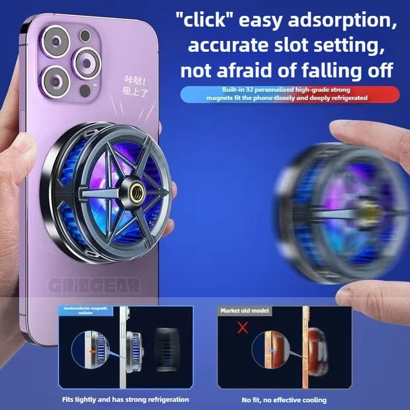 S6 MagSafe Phone Cooler ā RGB Fan & Semiconductor Cooling for iPhone Gaming