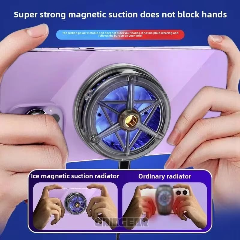 S6 MagSafe Phone Cooler ā RGB Fan & Semiconductor Cooling for iPhone Gaming