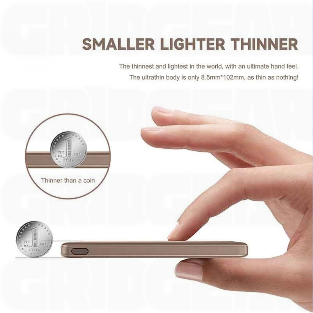 LITO LP08 Ultra-Slim Magnetic Wireless Power Bank 5000mAh - Black