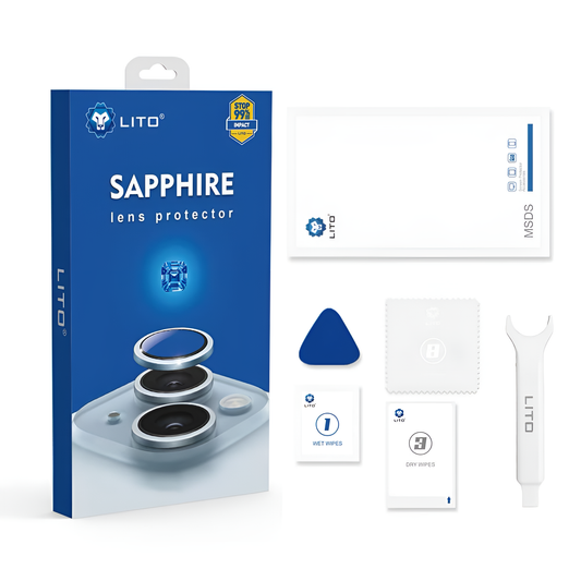 Lito S+ Sapphire Camera Lens Protector with Easy Install Applicator for iPhone