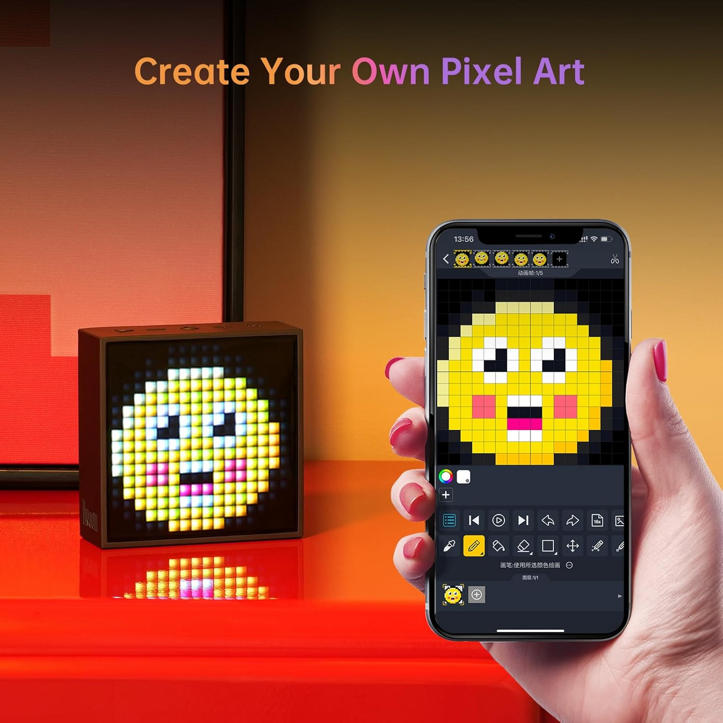 Divoom Timebox Evo Smart Pixel Art Bluetooth Speaker with LED Display