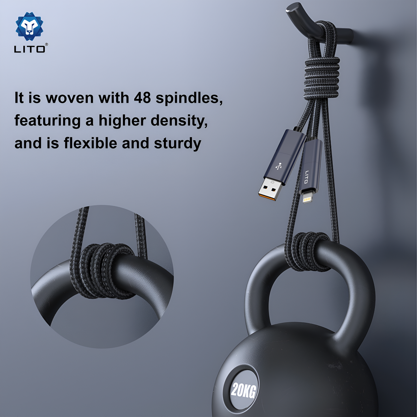 LITO LD21 100W 4-in-1 Fast Charging Magnetic Data Cable