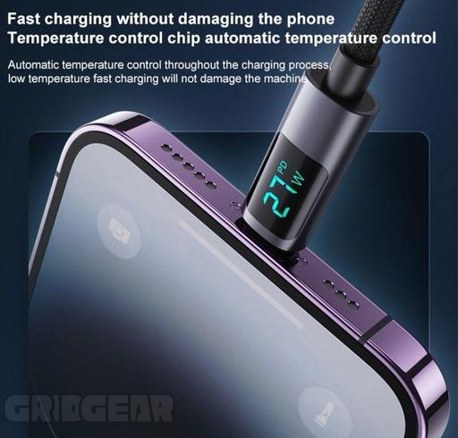 FitGear FG-C4 27W PD Type-C to Type-C Fast Charging & Data Cable – Nylon Braided | 1.2M