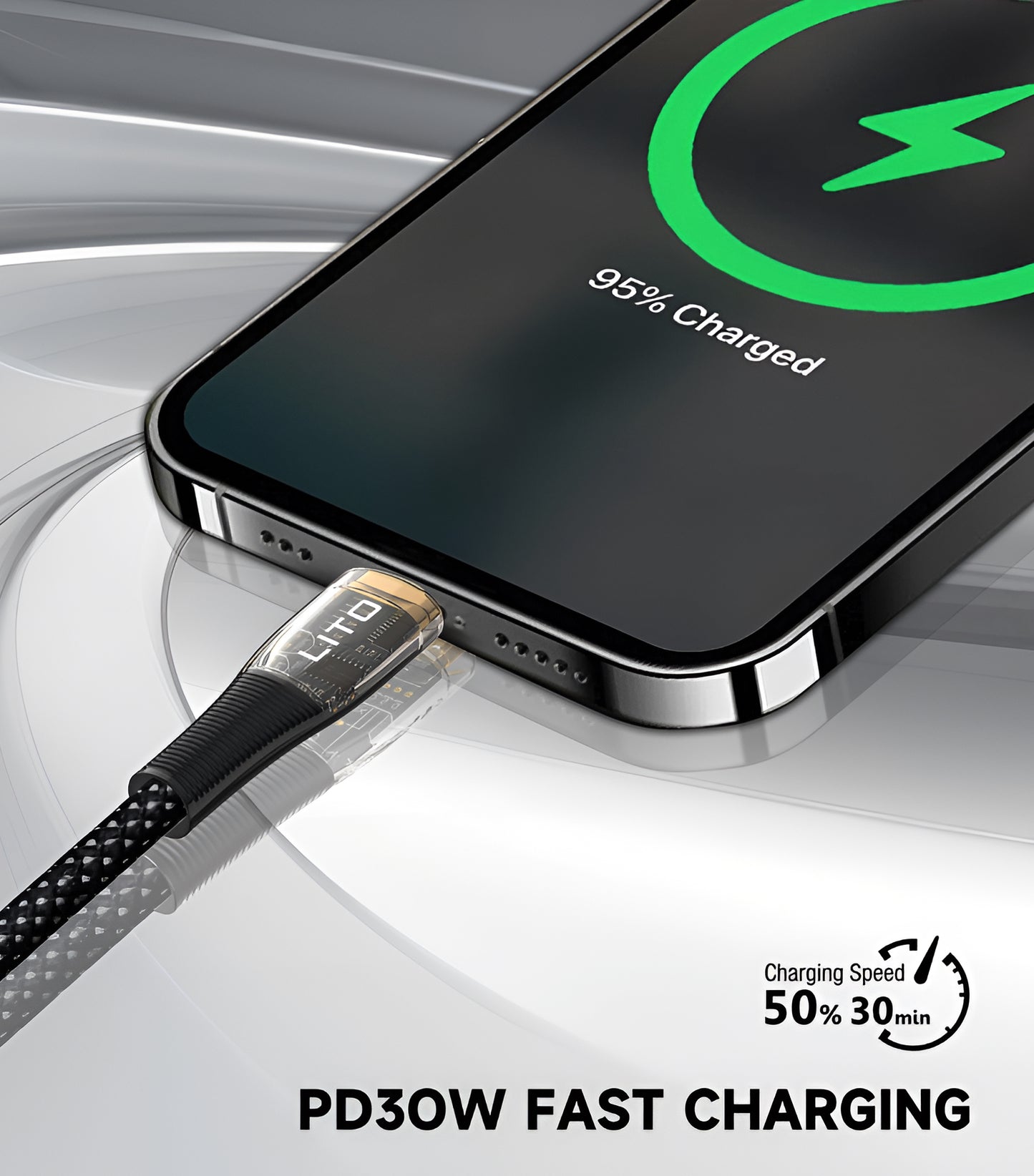 Lito LD 01 USB-C to Lightning Braided Fast Charging Cable
