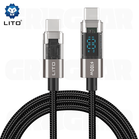 LITO LD09 Fast Charge Cable with LED Display – 100W USB-C