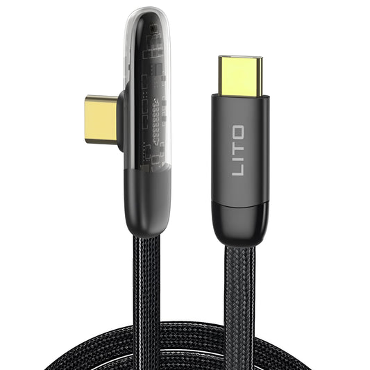 Lito LD11 90° Elbow Flat Braided 60W USB Charging Cable