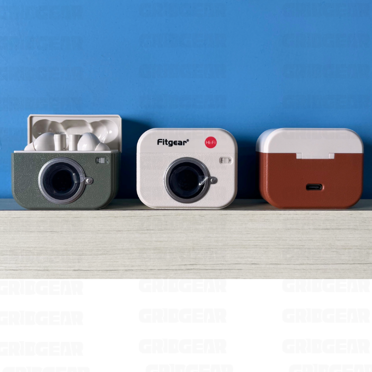 Fitgear FIT F1 Wireless Bluetooth Earbuds with Retro Charging Case & Hi-Fi Sound