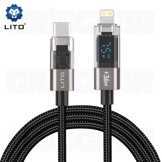 LITO LD09 Fast Charge Cable with LED Display – 30W Lightning