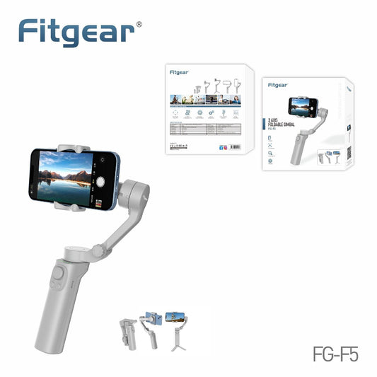 Fitgear FG-F5 | 3-Axis Foldable Smartphone Gimbal Stabilizer with Tripod