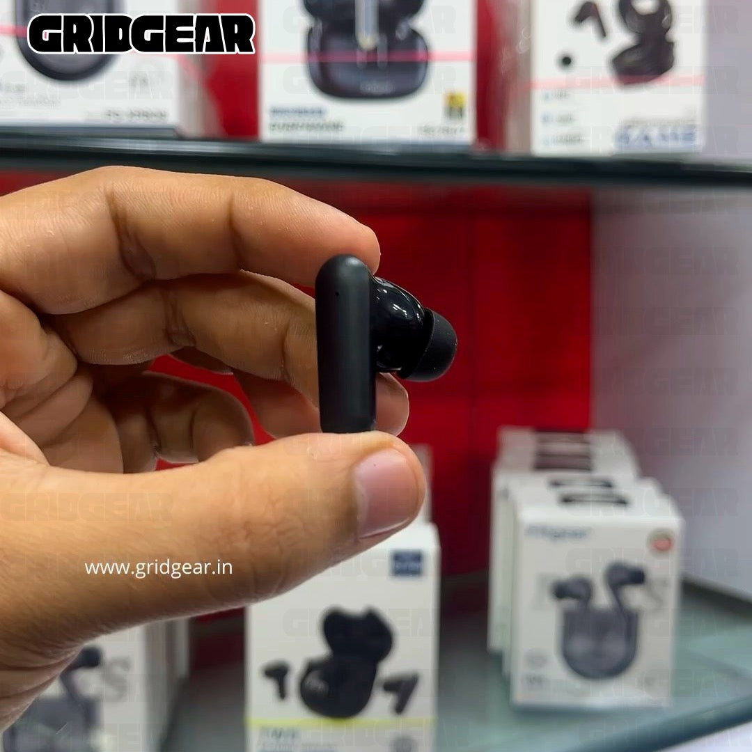Fitgear FG-P86 True Wireless Earbuds, Pebble Design with Digital Battery Display