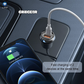 LITO IN‑C03 60W Mini Metal Car Charger – Type‑C + USB‑A – Black